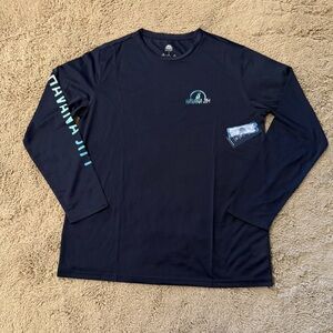 Havana Jim Navy Crocodile UPF, Cool Tech Performance Long Sleeve Shirt
